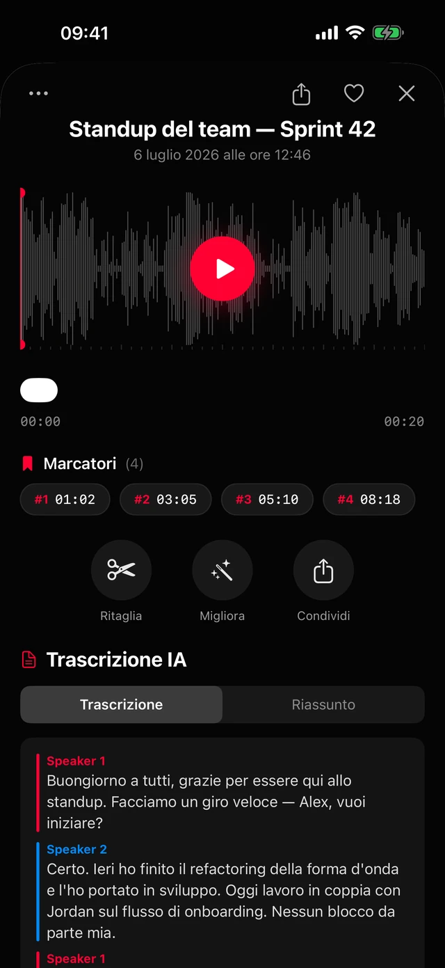 Pro Voice Recorder - AI transcript with speaker detection